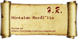 Hintalan Rozália névjegykártya